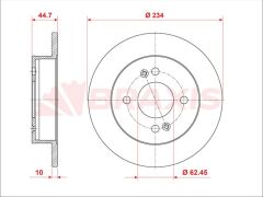Braxis FREN DISK AYNASI ARKA HYUNDAI I10 08->