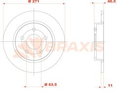 Braxis ARKA FREN DISK AYNASI FOCUS 11> ( 271mm )