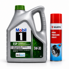 MOBİL 1 ESP FORMULA P DEXOS2 DPF MOTOR YAĞI 5W-30 4 Litre + Würth Balata Spreyi 500 ml