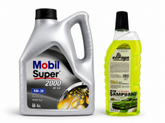 MOBİL SÜPER 2000 XE ACEA C2 5W-30 DPF MOTOR YAĞI 4 Litre + Oto Şampuan 1000 ml