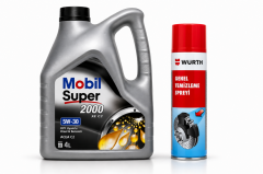 MOBİL SÜPER 2000 XE ACEA C2 5W-30 DPF MOTOR YAĞI 4 Litre + Würth Balata Spreyi 500 ml