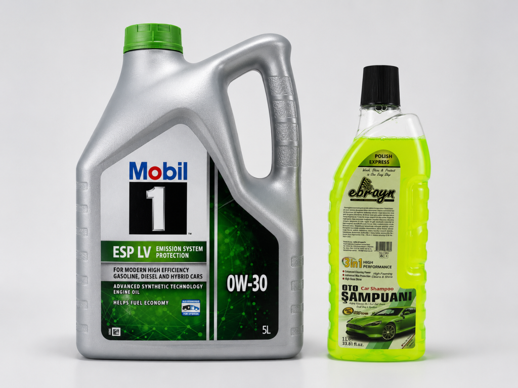 MOBİL 1 ESP LV 0W-30 MOTOR YAĞI 5 Litre + Oto Şampuan 1000 ml