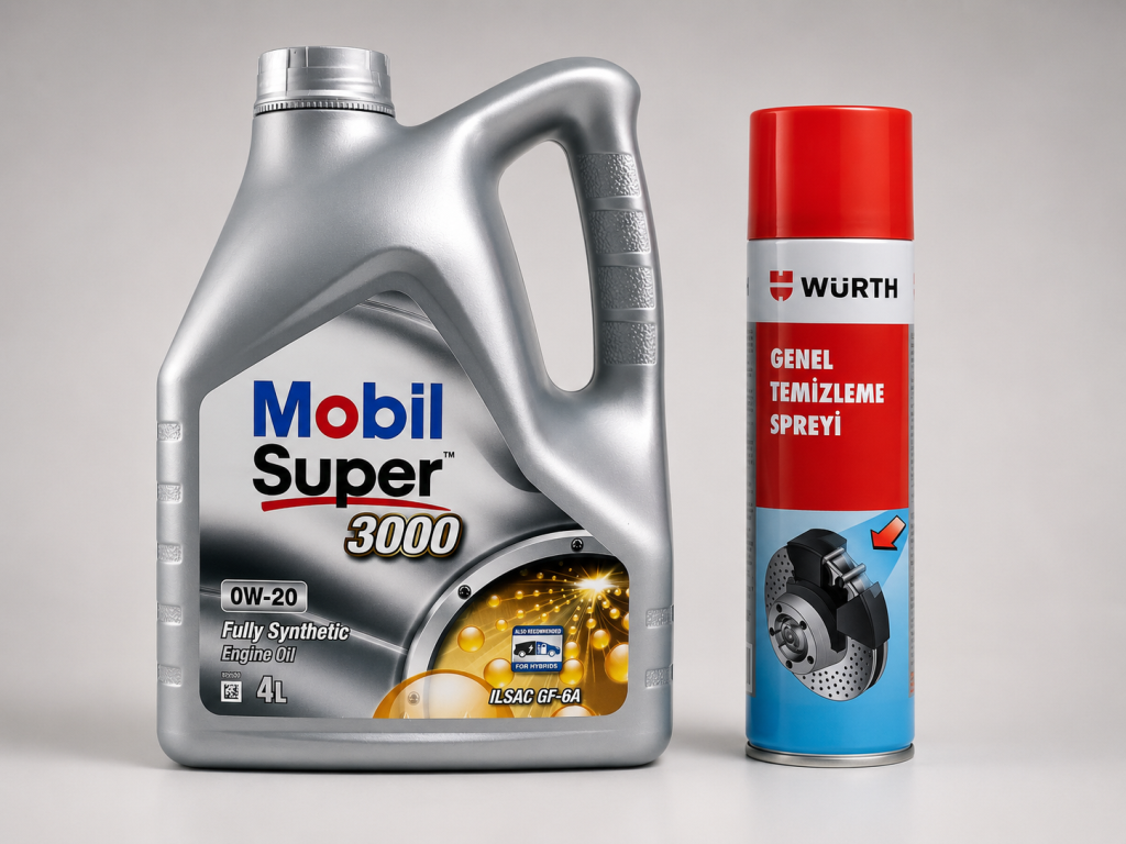 MOBİL SÜPER 3000 0W-20 TAM SENTETİK MOTOR YAĞI 4 Litre + Würth Balata Spreyi 500 ml