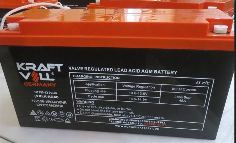 Kraftvoll AKU 12V 150 AH (10HR),160 AH (20 HR) PLUS VRLA AGM  OT150 (484X170X241X241)