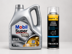 MOBİL SÜPER 3000 0W-20 TAM SENTETİK MOTOR YAĞI 4 Litre + Klima Bombası 200 ml