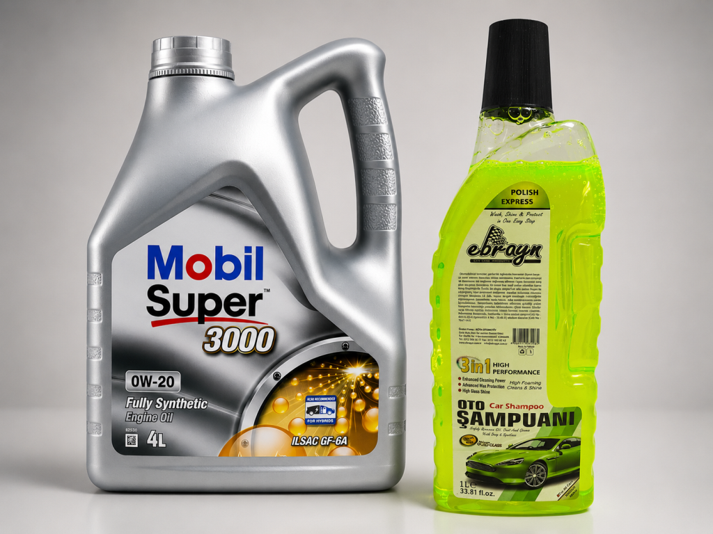 MOBİL SÜPER 3000 0W-20 TAM SENTETİK MOTOR YAĞI 4 Litre + Oto Şampuan 1000 ml