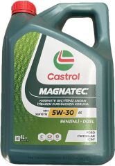 CASTROL MAGNATEC BENZİN+DİZEL 5W-30 A5 4LT ÜRETİM : 2025