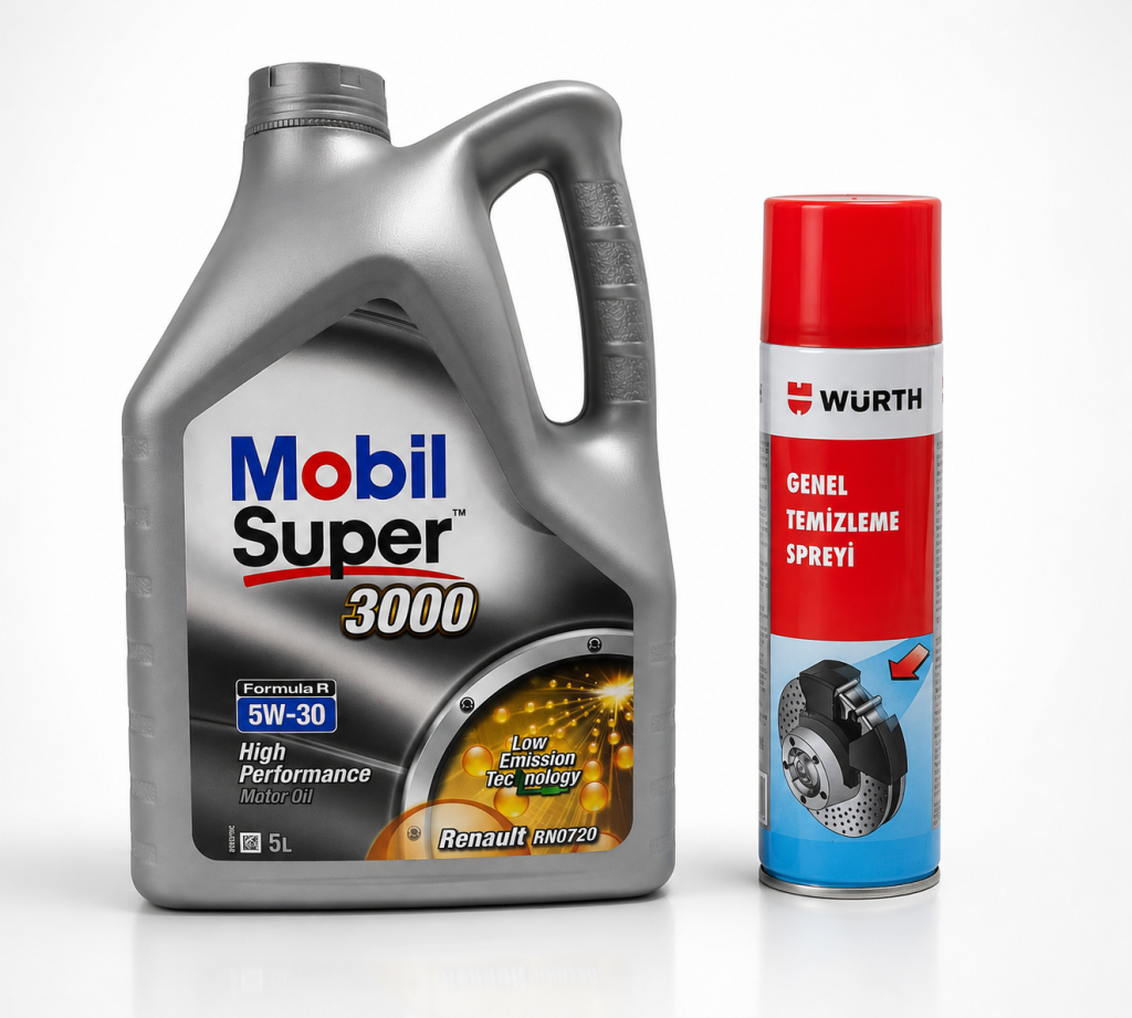 MOBİL SÜPER 3000 FORMULA R 5W-30 MOTOR YAĞI 5 Litre + Würth Balata Spreyi 500 ml