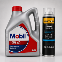 MOBİL MOTOR YAĞI 10W-40 4 Litre + Klima Bombası 200 ml