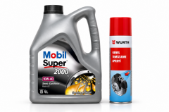 MOBİL SÜPER 2000 X1 10W-40 MOTOR YAĞI 4 Litre + Würth Balata Spreyi 500 ml