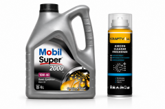 MOBİL SÜPER 2000 X1 10W-40 MOTOR YAĞI 4 Litre + Klima Bombası 200 ml