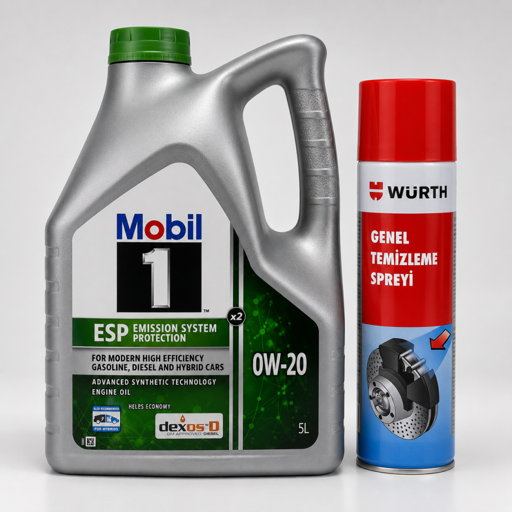 Mobil 1 Esp X2 0W-20 Motor Yağı 5 Litre + Würth Balata Spreyi 500 ml