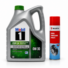 MOBİL 1 ESP LV 0W-30 MOTOR YAĞI 5 Litre + Würth Balata Spreyi 500 ml