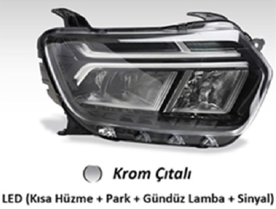 Ayfar ON SOL FAR LEDLI  MOTORLU KROM CITALI DUSTER XJD 23>