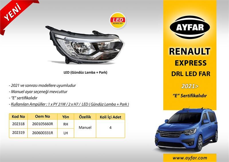 Ayfar ON FAR (LEDLI) SAG RENAULT EXPRESS 22>