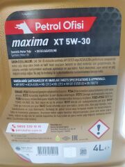 PETROL OFİSİ MAXİMA XT 5W-30 4 Lt Üretim:2025