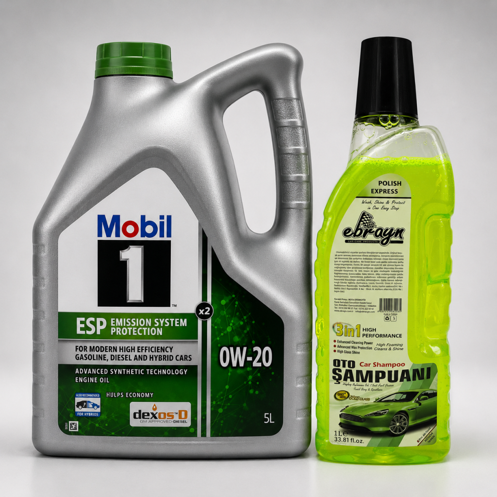 Mobil 1 Esp X2 0W-20 Motor Yağı 5 Litre + Oto Şampuan 1000 ml