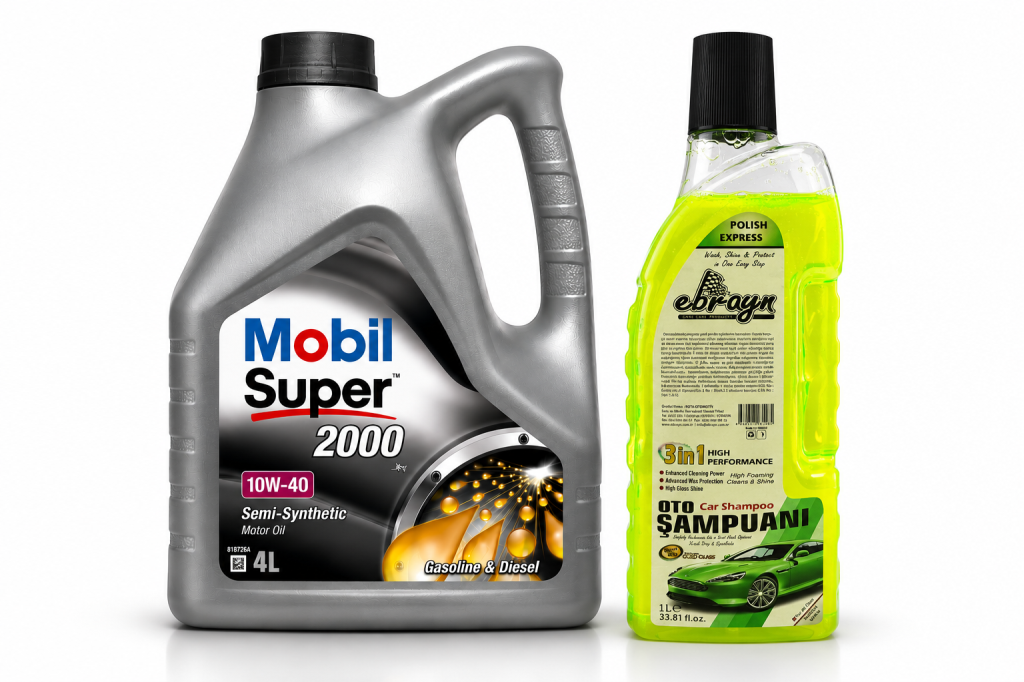 MOBİL SÜPER 2000 X1 10W-40 MOTOR YAĞI 4 Litre + Oto Şampuan 1000 ml