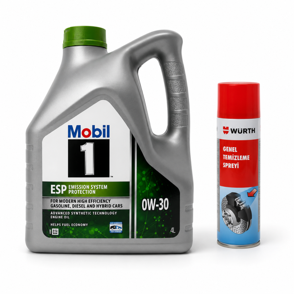 MOBİL 1 ESP 0W-30 TAM SENTETİK MOTOR YAĞI 4 Litre + Würth Balata Spreyi 500 ml