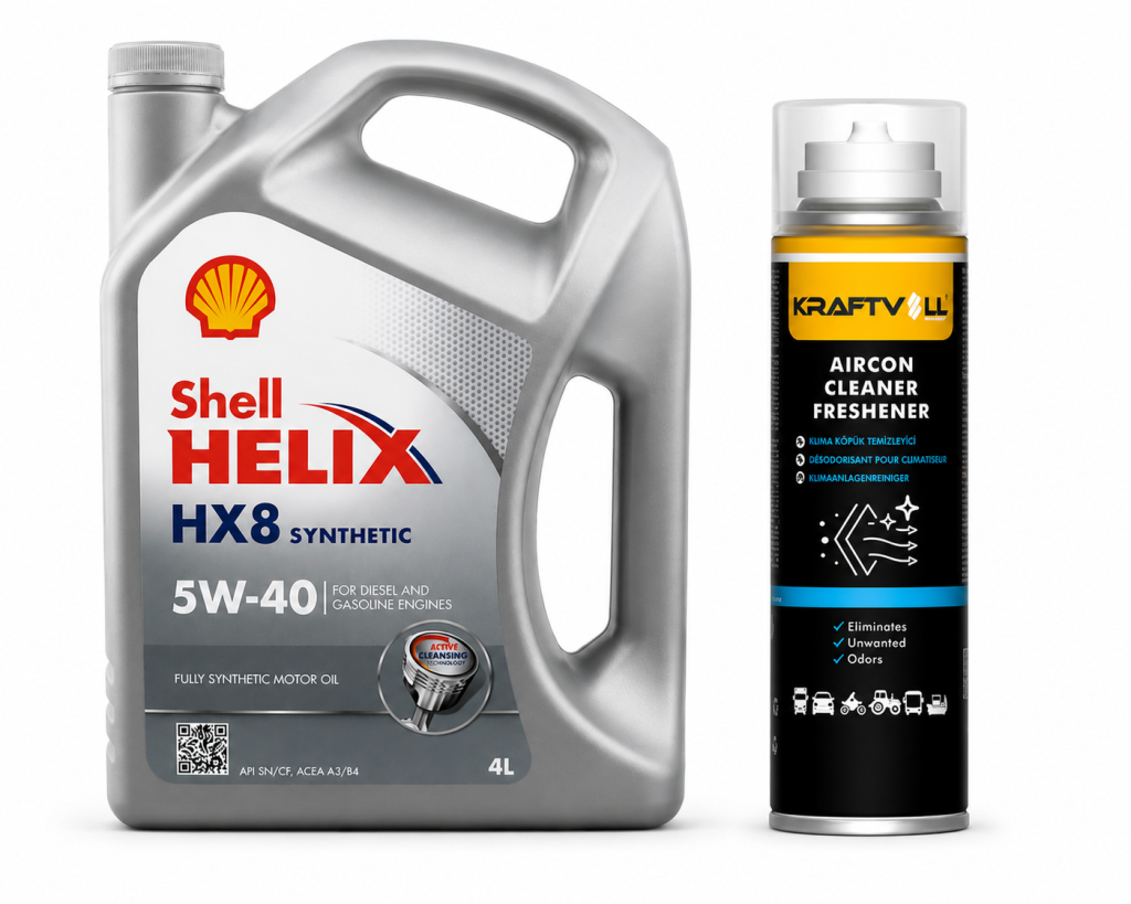 SHELL HELİX HX8 MOTOR YAĞI 5W-40 4 Litre + Klima Bombası 200 ml