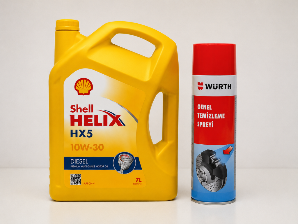 SHELL HELİX HX5 DİZEL 10W-30 7 Litre + Würth Balata Spreyi 500 ml