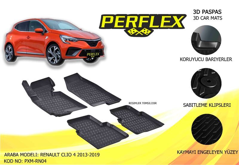PASPAS 3D HAVUZLU X-MAT CLIO 4 HB 2013-2019