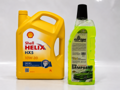 SHELL HELİX HX5 DİZEL 10W-30 7 Litre + Oto Şampuan 1000 ml