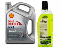 SHELL HELİX HX8 MOTOR YAĞI 5W-40 4 Litre + Oto Şampuan 1000 ml