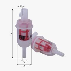 Fil Filtre YAKIT FILTRESI (SEFFAF PIPO TIP) W202 93>00 W124 93>95 W460 87>92 W123 79>85