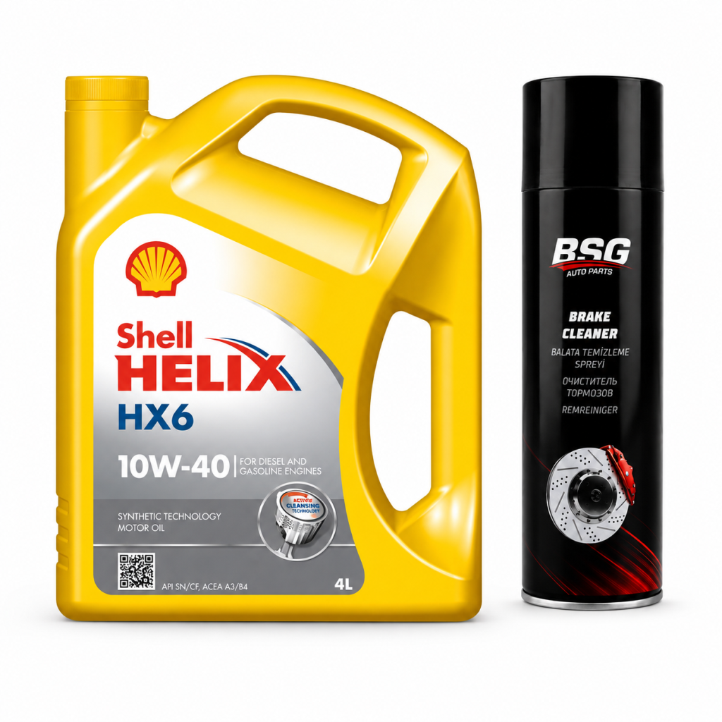 SHELL HELİX HX6 MOTOR YAĞI 10W-40 4 Litre + Balata Spreyi 500 ml