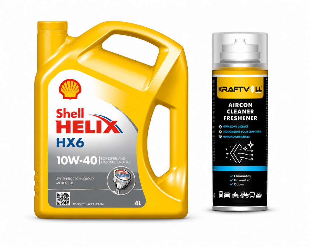 SHELL HELİX HX6 MOTOR YAĞI 10W-40 4 Litre + Klima Bombası 200 ml