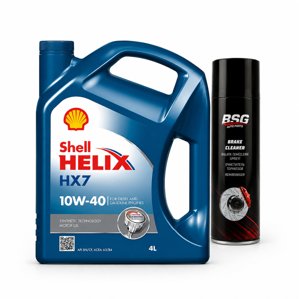 SHELL HELİX HX7 MOTOR YAĞI 10W-40 4 Litre + Balata Spreyi 500 ml