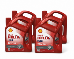 SHELL HELİX HX3 20W-50 MOTOR YAĞI 4 X 4 Litre