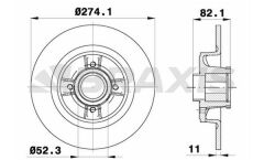 Braxis ARKA FREN DISK AYNASI(DISKI) RENAULT MEGANE I SCENIC II 1.4 / 1.6 / 1.8 / 1.9 / 2.0 ABSLI RULMANLI