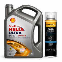 SHELL HELİX ULTRA 5W-30 ECT MULTİ 5 Litre + Klima Bombası 200 ml