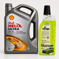 SHELL HELİX ULTRA 5W-30 ECT MULTİ 5 Litre + Oto Şampuan 1000 ml