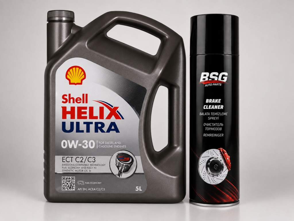 SHELL HELİX ULTRA ECT C2 C3 0W-30 MOTOR YAĞI 5 Litre + Balata Spreyi 500 ml