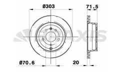 Braxis ARKA FREN AYNASI HAVALI 303mm CAPTIVA ANTARA 06>