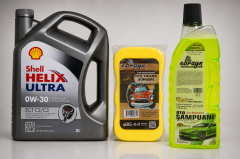 SHELL HELİX ULTRA ECT C2 C3 0W-30 MOTOR YAĞI 5 Litre + Oto Şampuan 1000 ml + Yıkama Süngeri