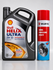 SHELL HELİX ULTRA PRO AF 5W-30 5 Litre + Würth Balata Spreyi 500 ml