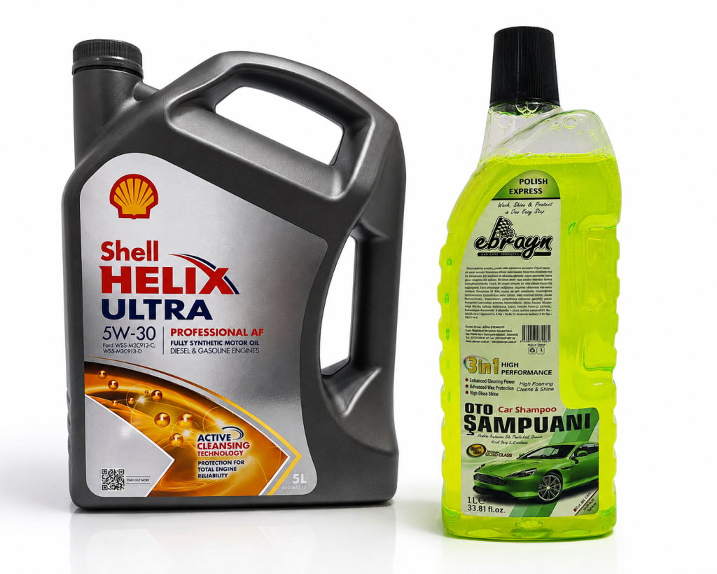 SHELL HELİX ULTRA PRO AF 5W-30 5 Litre + Oto Şampuan 1000 ml