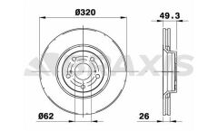 Braxis ON FREN DISK (AYNASI) TOYOTA AVENSIS VERSO 2.0 D4D 2.2 D4D 08-18 (320X5)