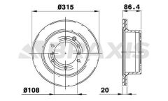 Braxis ARKA FREN DISK AYNASI HYUNDAI TERRACAN 2.5TD 3.5I