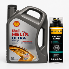 SHELL HELİX ULTRA PRO AF 5W-30 5 Litre + Lastik Tamir Kiti 400 ml