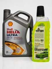 SHELL HELİX ULTRA PRO AF 5W-30 7 Litre + Oto Şampuan 1000 ml