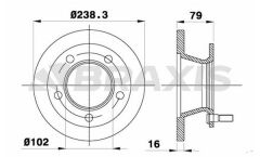 Braxis ON FREN DISK AYNASI MERCEDES MB 100 2.0D 2.4D MINIBUS W631 88>94