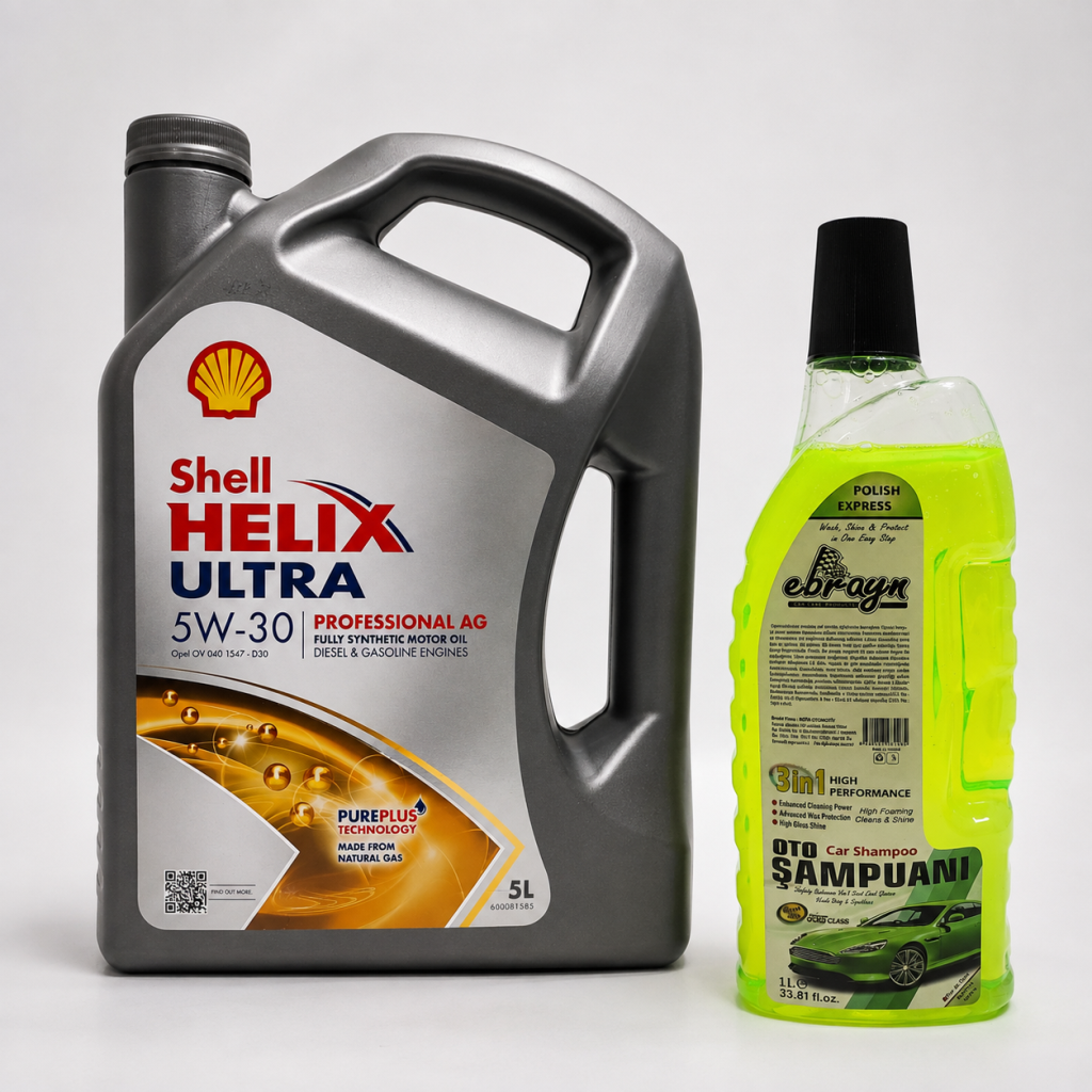 SHELL HELİX ULTRA PRO AG 5W-30 5 Litre + Oto Şampuan 1000 ml