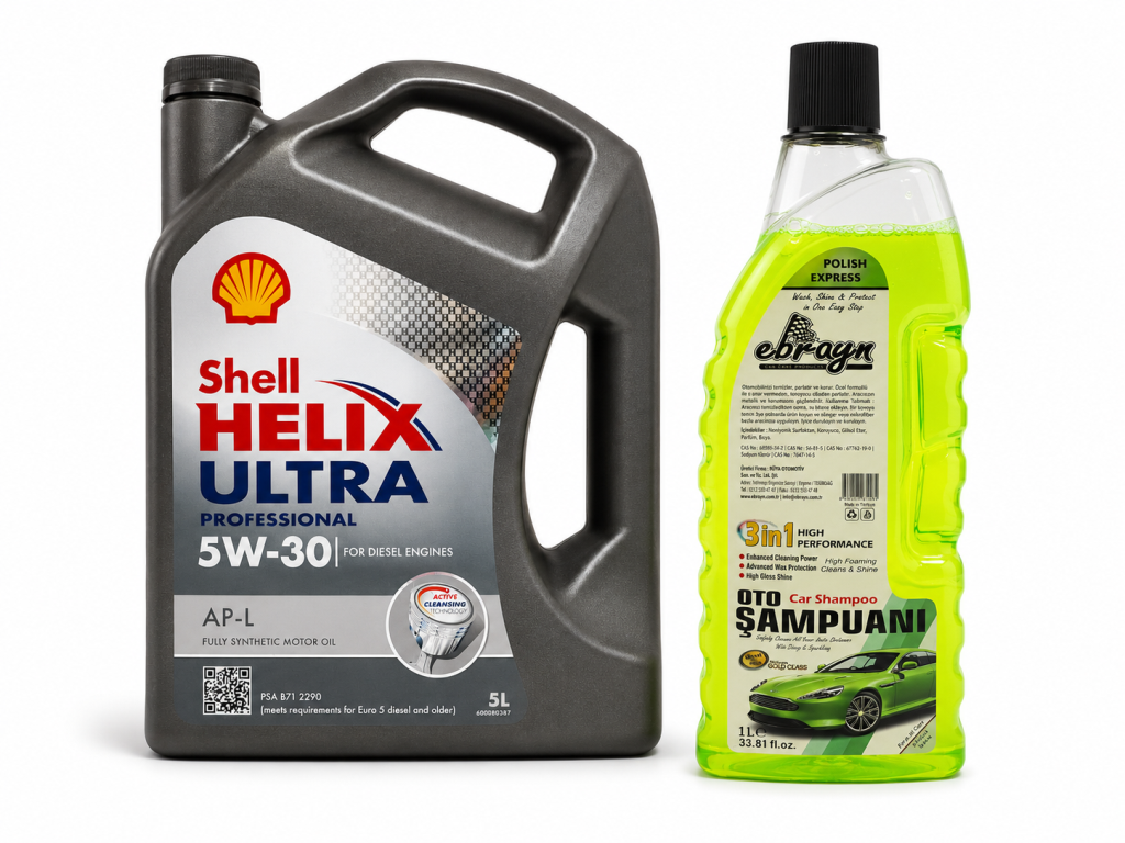 SHELL HELİX ULTRA PRO APL 5W-30 5 Litre + Oto Şampuan 1000 ml