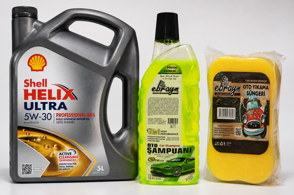 SHELL HELİX ULTRA PRO ARL 5W-30 5 Litre + Oto Şampuan 1000 ml + Yıkama Süngeri