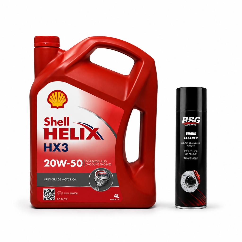 SHELL HELİX HX3 20W-50 MOTOR YAĞI 4 Litre + Balata Spreyi 500 ml